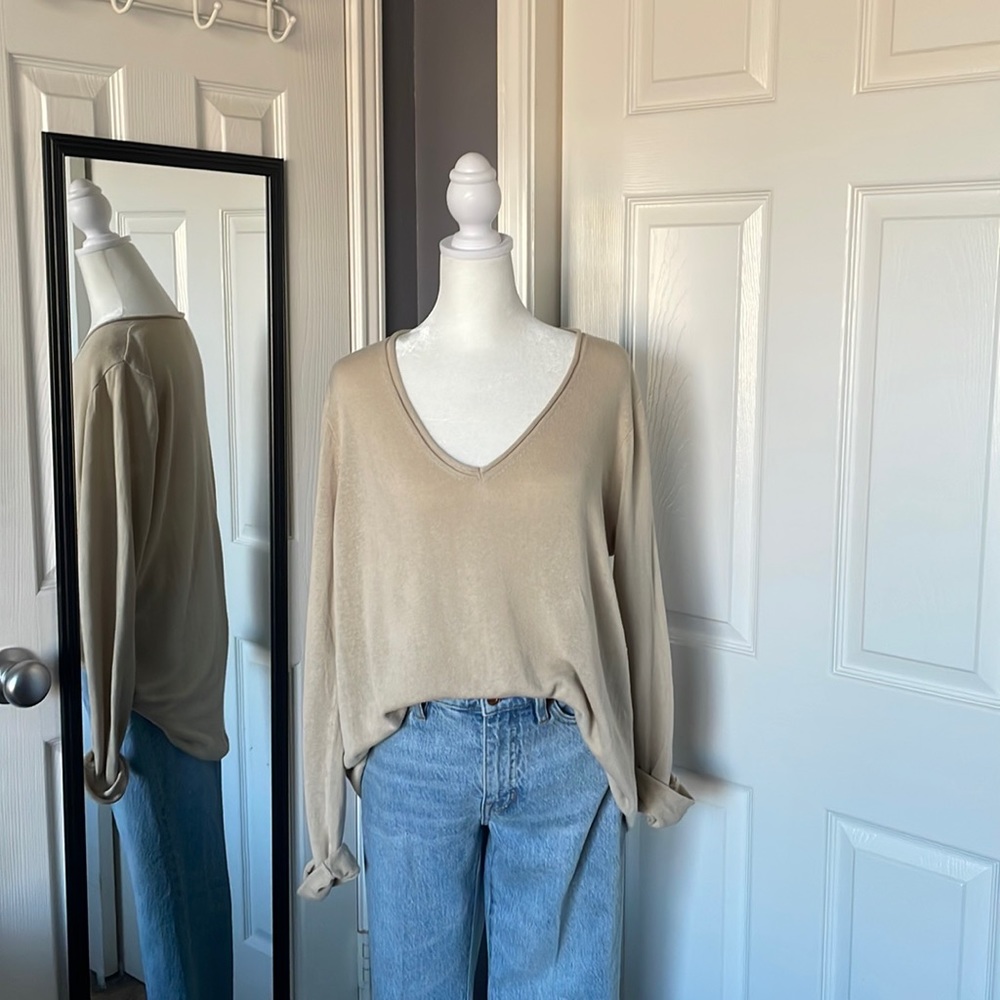 J.Crew Factory v-neck sweater in beige